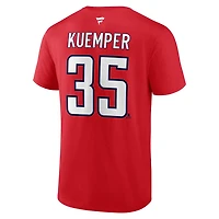 Fanatics Darcy Kuemper Washington Capitals Authentic Stack Name  Number T-Shirt