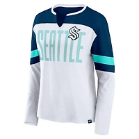 Fanatics Deep Sea Blue Seattle Kraken Frozen Long Sleeve Notch Neck T-Shirt