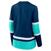 Fanatics Deep Sea Seattle Kraken Prime Time Lace-Up Long Sleeve T-Shirt