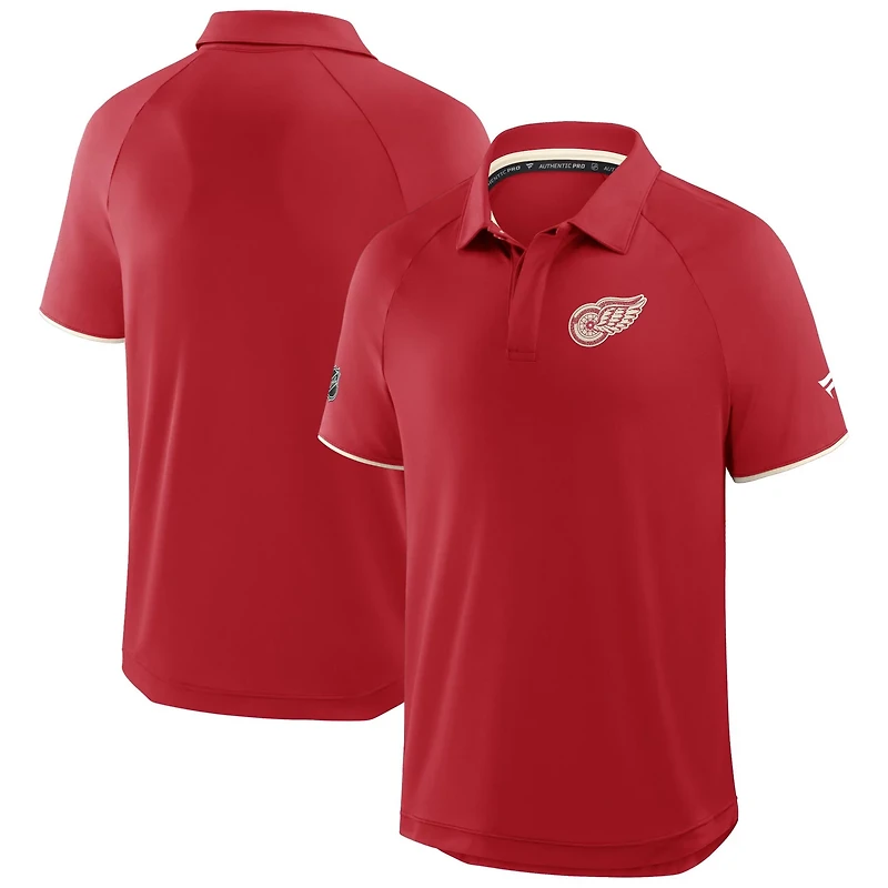 Fanatics Detroit Wings Authentic Pro Centennial Rink Raglan Polo