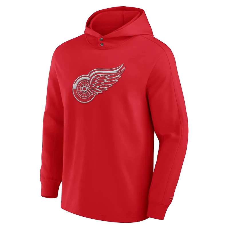 Fanatics Detroit Wings Elements Blaze Tri-Blend Long Sleeve Hoodie T-Shirt