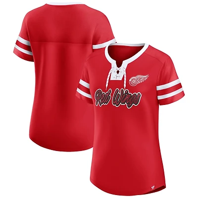 Fanatics Detroit Wings Iconic Athena Lace-Up T-Shirt