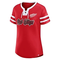 Fanatics Detroit Wings Iconic Athena Lace-Up T-Shirt