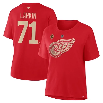 Fanatics Dylan Larkin Detroit Wings Authentic Stack Name  Number T-Shirt