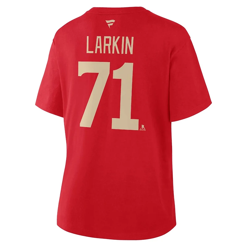 Fanatics Dylan Larkin Detroit Wings Authentic Stack Name  Number T-Shirt