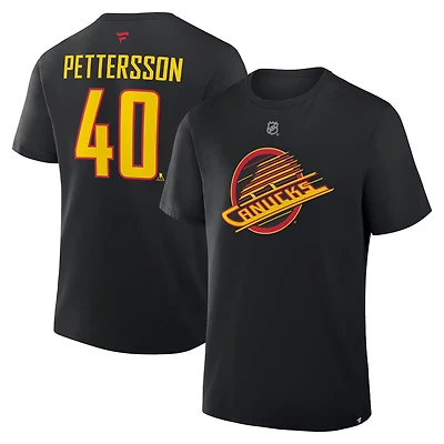 Fanatics Elias Pettersson Vancouver Canucks Authentic Stack Name  Number T-Shirt