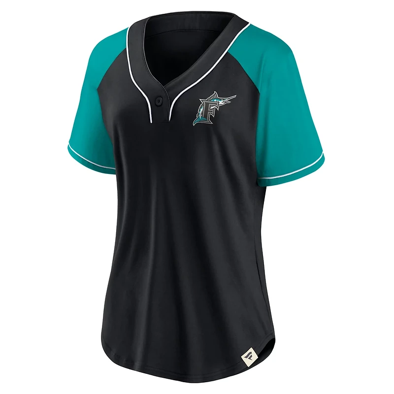Fanatics Florida Marlins Cooperstown Collection Bunt Raglan V-Neck T-Shirt
