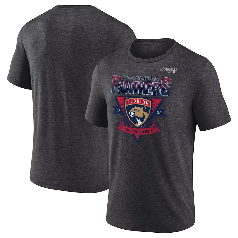 Fanatics Florida Panthers 2025 Stanley Cup Playoffs Crossbar Tri-Blend T-Shirt