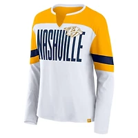 Fanatics Gold Nashville Predators Frozen Long Sleeve Notch Neck T-Shirt