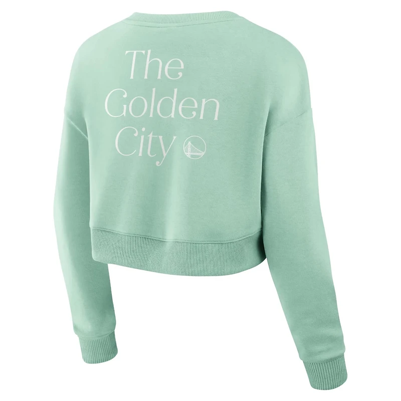 Fanatics Golden State Warriors Studio Premium Cropped Pullover Sweatshirt