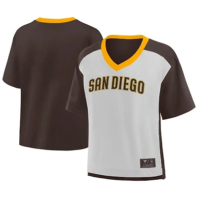 Fanatics Graphite San Diego Padres Oversized Race To Win V-Neck T-Shirt