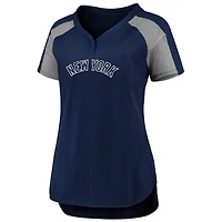 Fanatics Gray New York Yankees Iconic League Diva Raglan V-Neck T-Shirt