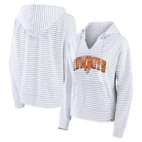 Fanatics /Gray Oklahoma State Cowboys Arch Logo Striped Notch Neck Pullover Hoodie