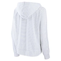 Fanatics /Gray Oklahoma State Cowboys Arch Logo Striped Notch Neck Pullover Hoodie