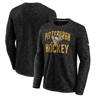 Fanatics Gray Pittsburgh Penguins Iced Out Long Sleeve T-Shirt