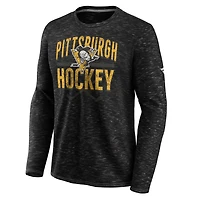 Fanatics Gray Pittsburgh Penguins Iced Out Long Sleeve T-Shirt