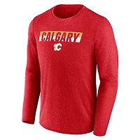 Fanatics Heather Calgary Flames Transition Long Sleeve T-Shirt