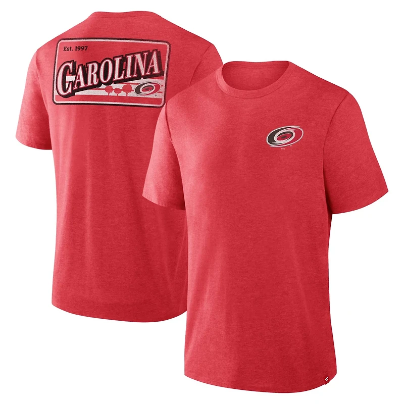 Fanatics Heather Carolina Hurricanes Fan Lanes Tri-Blend T-Shirt