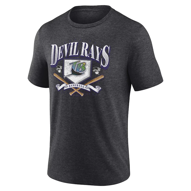 Fanatics Heather Charcoal Tampa Bay Rays Home Team Tri-Blend T-Shirt