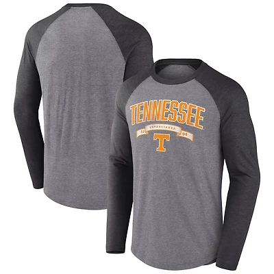 Fanatics Heather Charcoal Tennessee Volunteers Heritage Banner Year Tri-Blend Long Sleeve T-Shirt