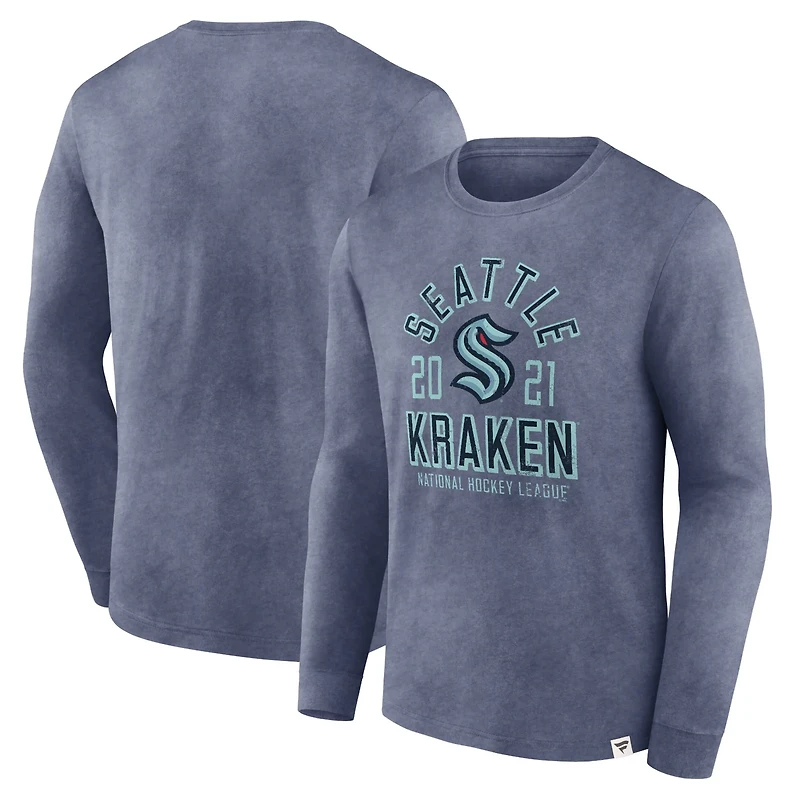 Fanatics Heather Deep Sea Seattle Kraken Keep The Zone Long Sleeve T-Shirt