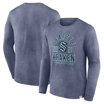 Fanatics Heather Deep Sea Seattle Kraken Keep The Zone Long Sleeve T-Shirt
