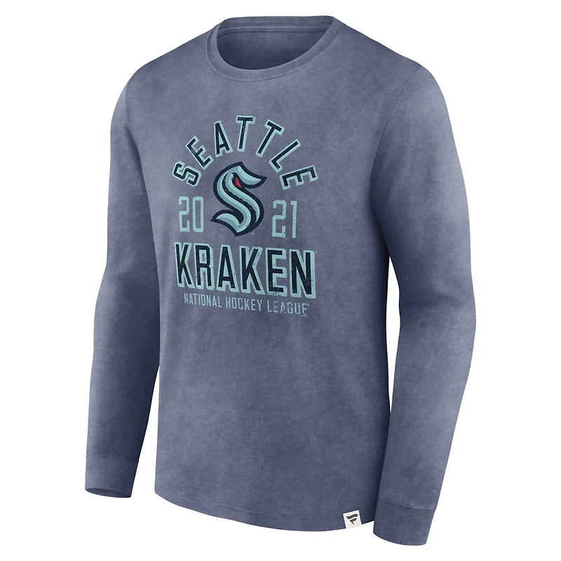 Fanatics Heather Deep Sea Seattle Kraken Keep The Zone Long Sleeve T-Shirt