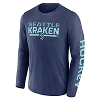Fanatics Heather Deep Sea Seattle Kraken Sweep Iconic Synthetic Long Sleeve T-Shirt
