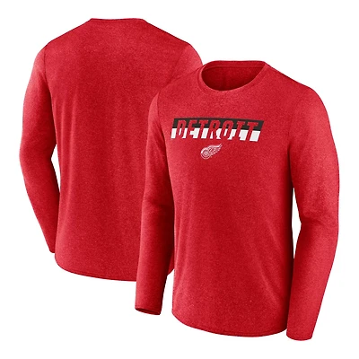 Fanatics Heather Detroit Wings Transition Long Sleeve T-Shirt