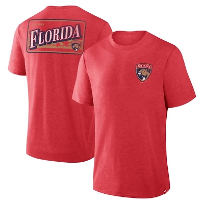 Fanatics Heather Florida Panthers Fan Lanes Tri-Blend T-Shirt