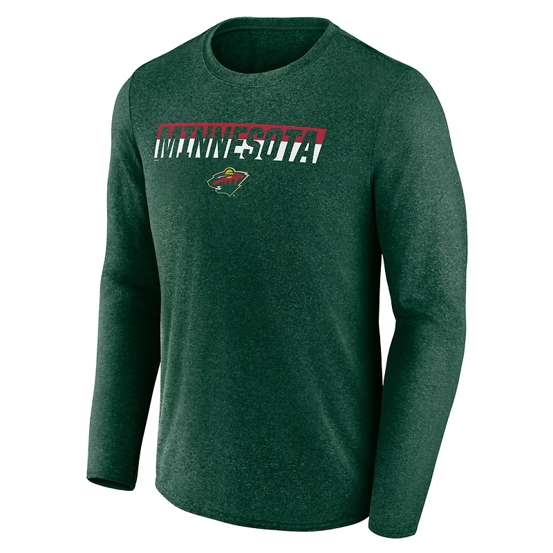 Fanatics Heather Minnesota Wild Transition Long Sleeve T-Shirt