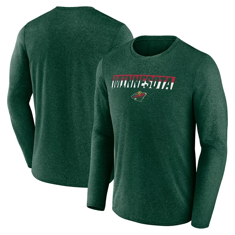 Fanatics Heather Minnesota Wild Transition Long Sleeve T-Shirt