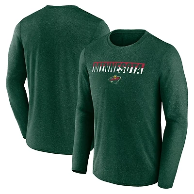 Fanatics Heather Minnesota Wild Transition Long Sleeve T-Shirt