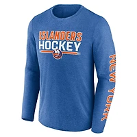 Fanatics Heather New York Islanders Sweep Iconic Synthetic Long Sleeve T-Shirt