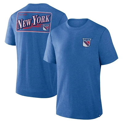 Fanatics Heather New York Rangers Fan Lanes Tri-Blend T-Shirt