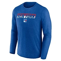 Fanatics Heather New York Rangers Transition Long Sleeve T-Shirt