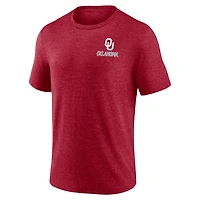 Fanatics Heather Oklahoma Sooners Ideal Faded Tri-Blend T-Shirt