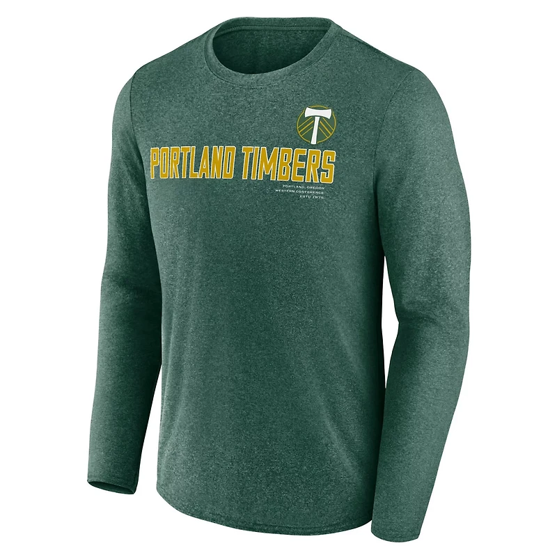 Fanatics Heather Portland Timbers Goal Line Long Sleeve T-Shirt