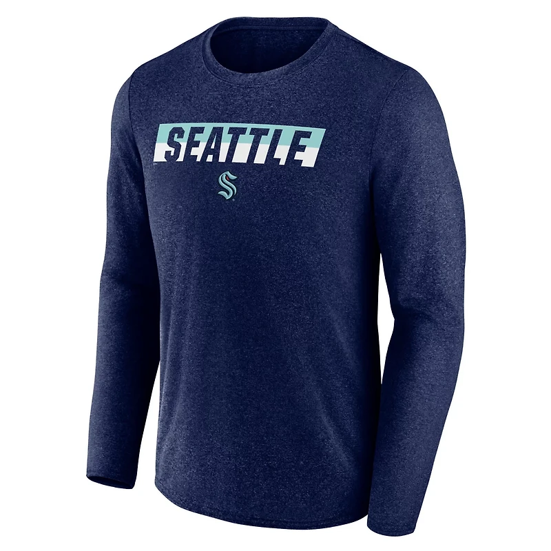 Fanatics Heather Seattle Kraken Transition Long Sleeve T-Shirt