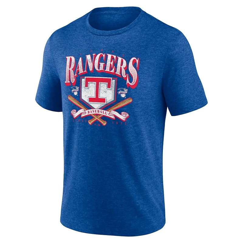 Fanatics Heather Texas Rangers Home Team Tri-Blend T-Shirt