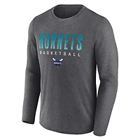 Fanatics Heathered Charcoal Charlotte Hornets Where Legends Play Iconic Practice Long Sleeve T-Shirt