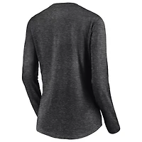 Fanatics Heathered Charcoal New York City FC 2021 MLS Cup Champions Locker Room Long Sleeve V-Neck T-Shirt