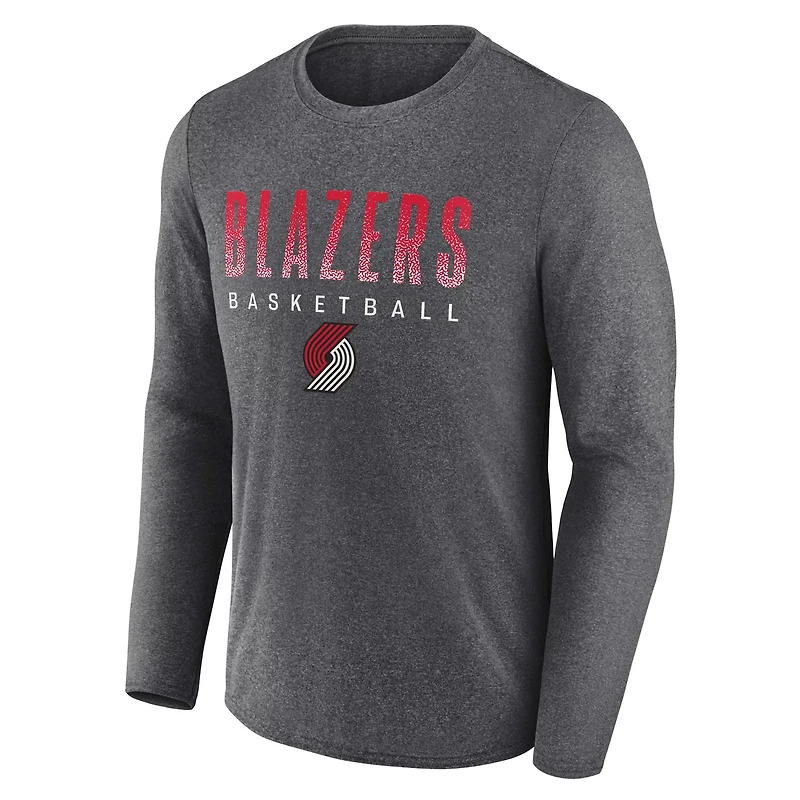 Fanatics Heathered Charcoal Portland Trail Blazers Where Legends Play Iconic Practice Long Sleeve T-Shirt