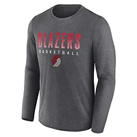 Fanatics Heathered Charcoal Portland Trail Blazers Where Legends Play Iconic Practice Long Sleeve T-Shirt