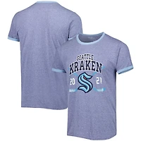 Fanatics Heathered Deep Sea Seattle Kraken Buzzer Beater Tri-Blend Ringer T-Shirt