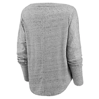 Fanatics Heathered Gray Philadelphia 76ers Nostalgia Off-The-Shoulder Long Sleeve T-Shirt