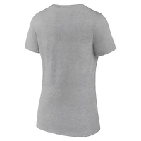 Fanatics Heathered Gray Seattle Kraken Primary Logo Team V-Neck T-Shirt