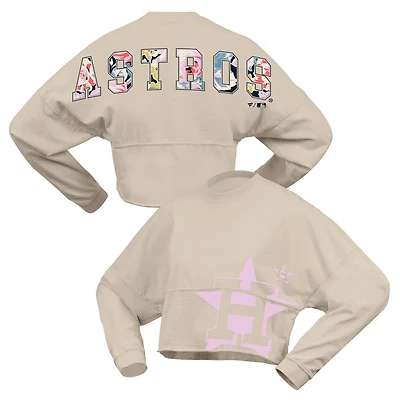 Fanatics Houston Astros Floral Preppy Cropped Long Sleeve T-Shirt