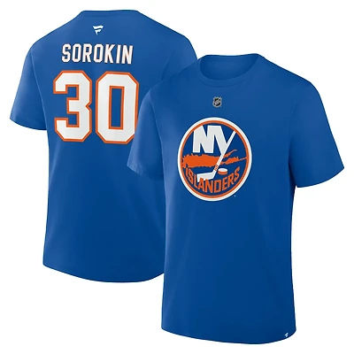 Fanatics Ilya Sorokin New York Islanders Authentic Stack Name  Number T-Shirt