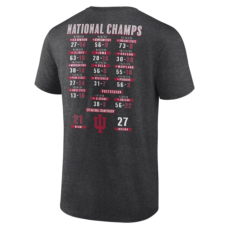 Fanatics Indiana Hoosiers College Football Playoff 2025 National Champions Schedule T-Shirt